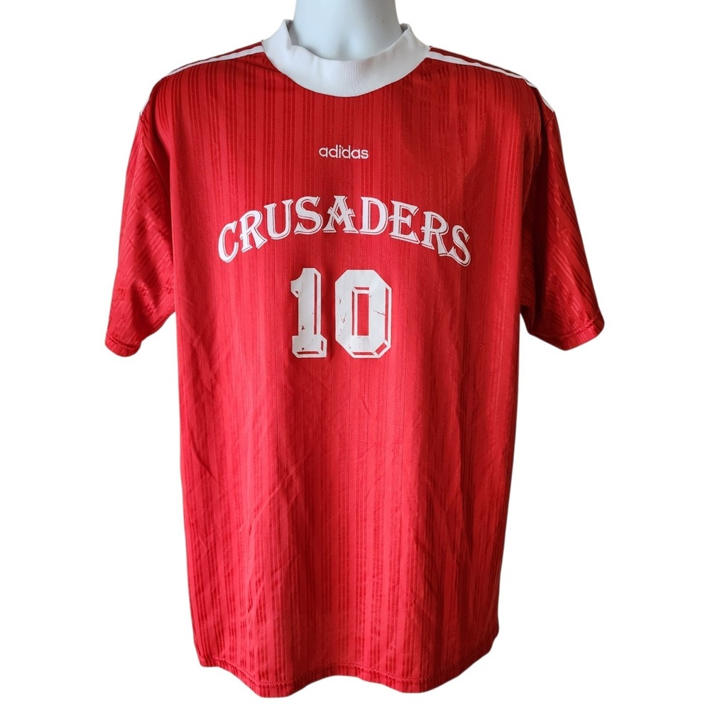 Vintage Adidas Crusaders #10 Soccer Jersey Made USA Red Men's Large 90s L